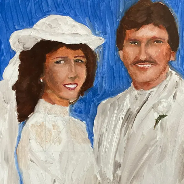 Painting of wedding couple