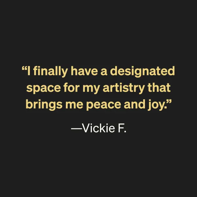 Testimonial quote from student Vickie F.