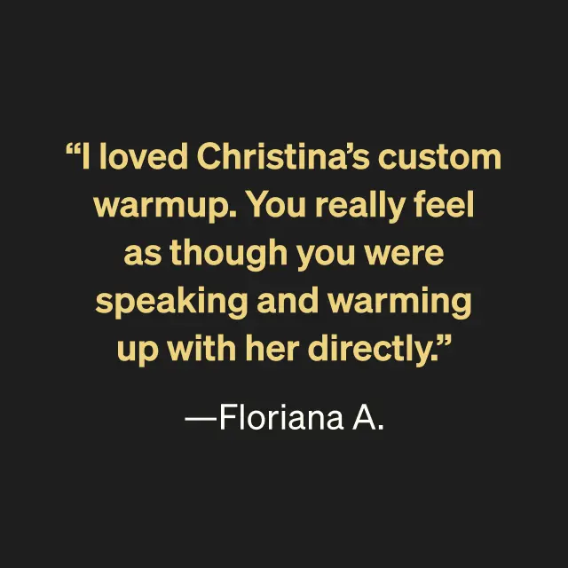 Testimonial quote from student Floriana A.